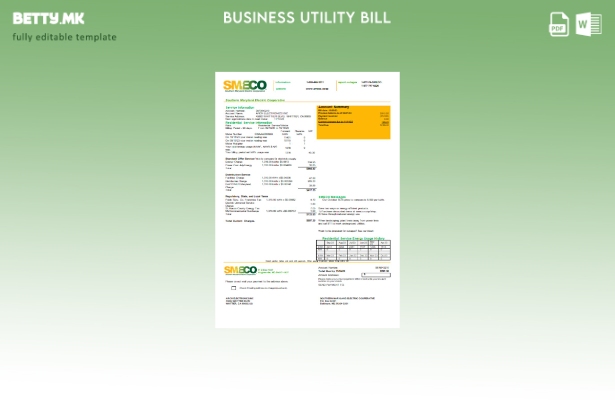 Модерен стил, шаблон за деловна сметка за комунални услуги на Јужна Мериленд Еле